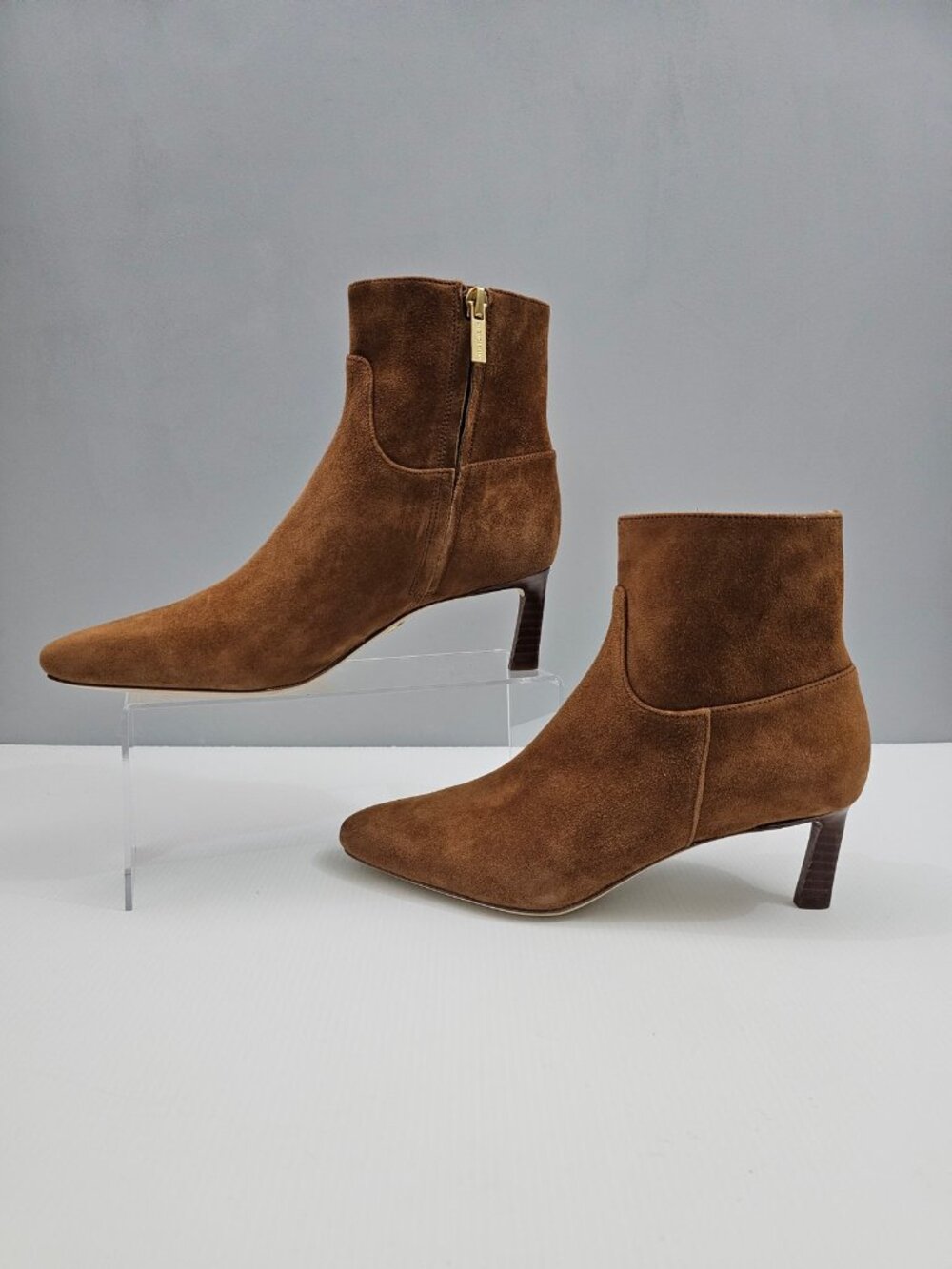 Veronica Beard Kelby Ankle Bootie Womens 7.5 Brown Suede Slim Heel Pointed Toe - Picture 2 of 15